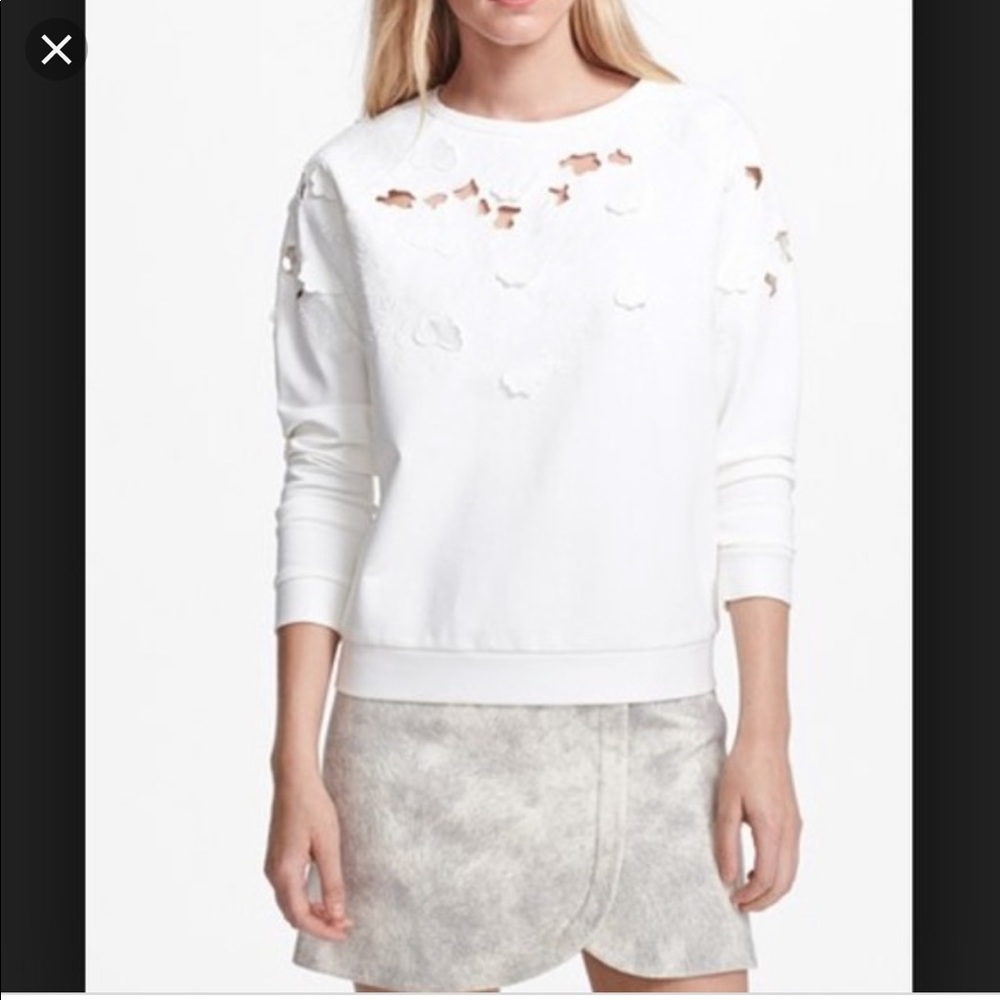 Tibi Blossom Sleeve white cut out top M